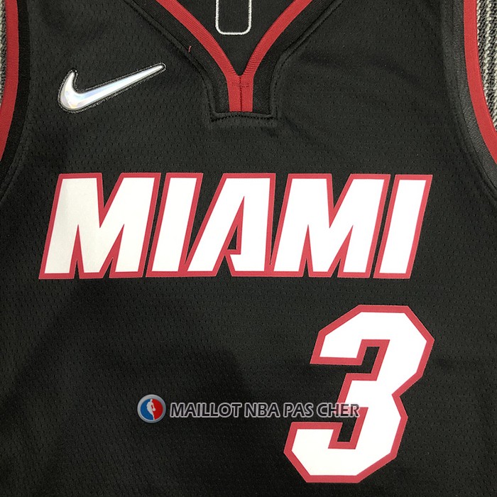 Maillot Miami Heat Victor Dwyane Wade NO 3 Icon Noir